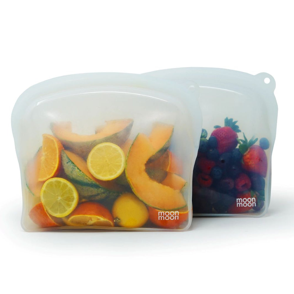 Reusable Silicone Food Bags – XL 2000ml (Set of 2, Clear)