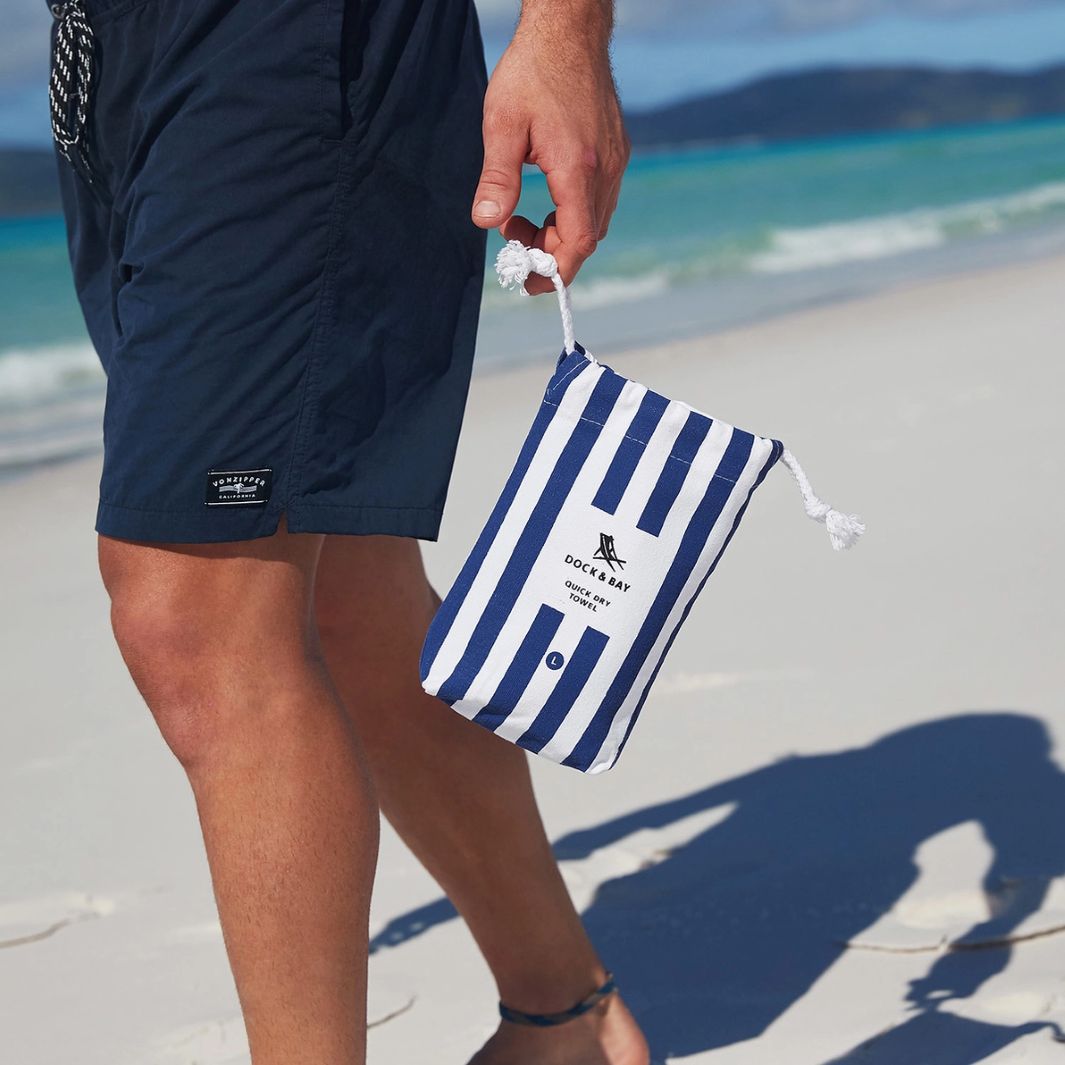 Quick Dry Cabana Beach Towel – Whitsunday Blue