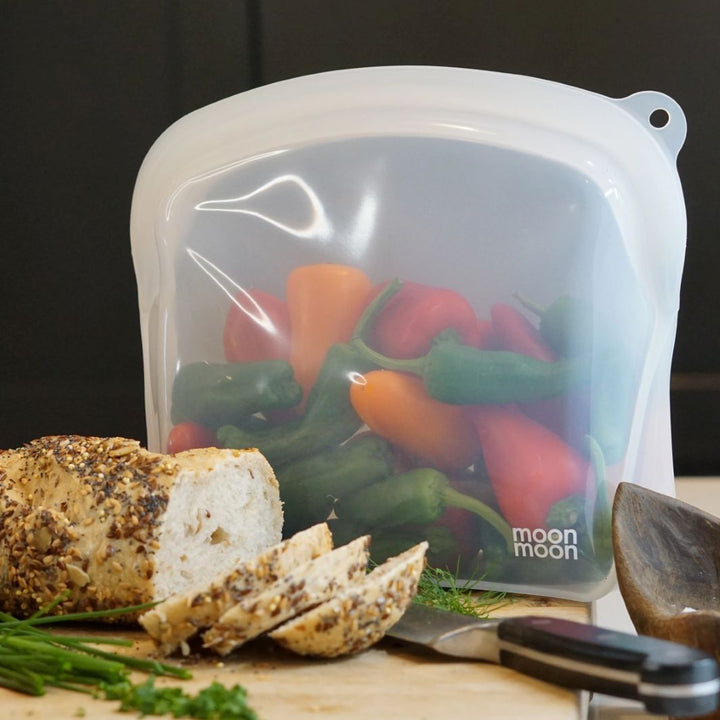 Reusable Silicone Food Bags – XL 2000ml (Set of 2, Clear)