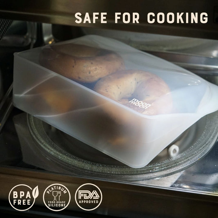 Reusable Silicone Food Bags – XL 2000ml (Set of 2, Clear)