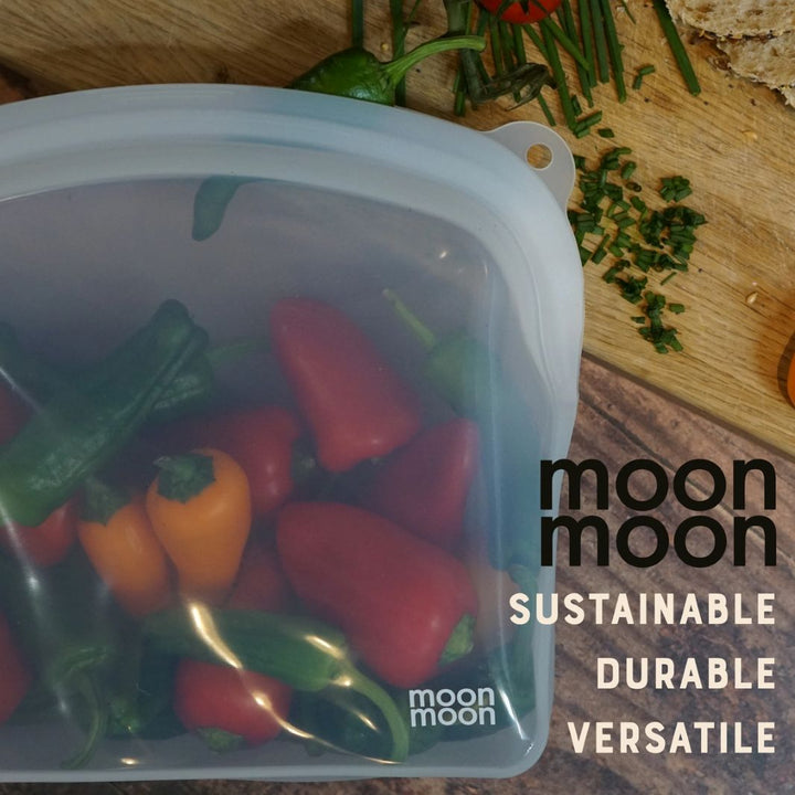 Reusable Silicone Food Bags – XL 2000ml (Set of 2, Clear)