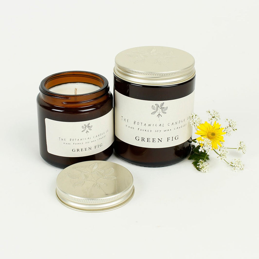 Amber Glass Jar Soy Wax Fig