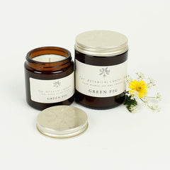 Amber Glass Jar Soy Wax Candle - Green Fig