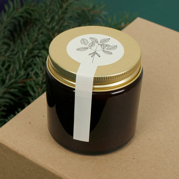 Amber Glass Jar Soy Wax Candle - Last Light - Green Tulip