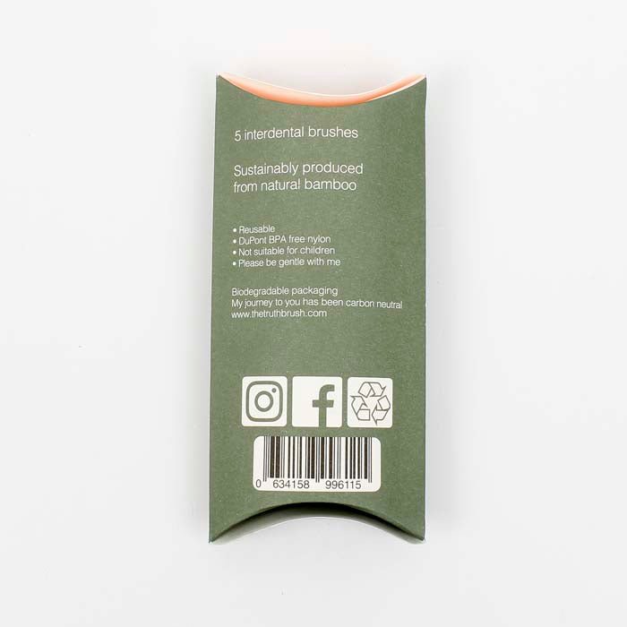 Bamboo Interdental Brushes - 0.4mm - Pack of 5 - Green Tulip