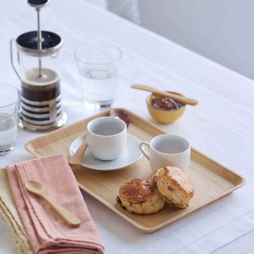 Bamboo Rectangle Serving Tray - Green Tulip