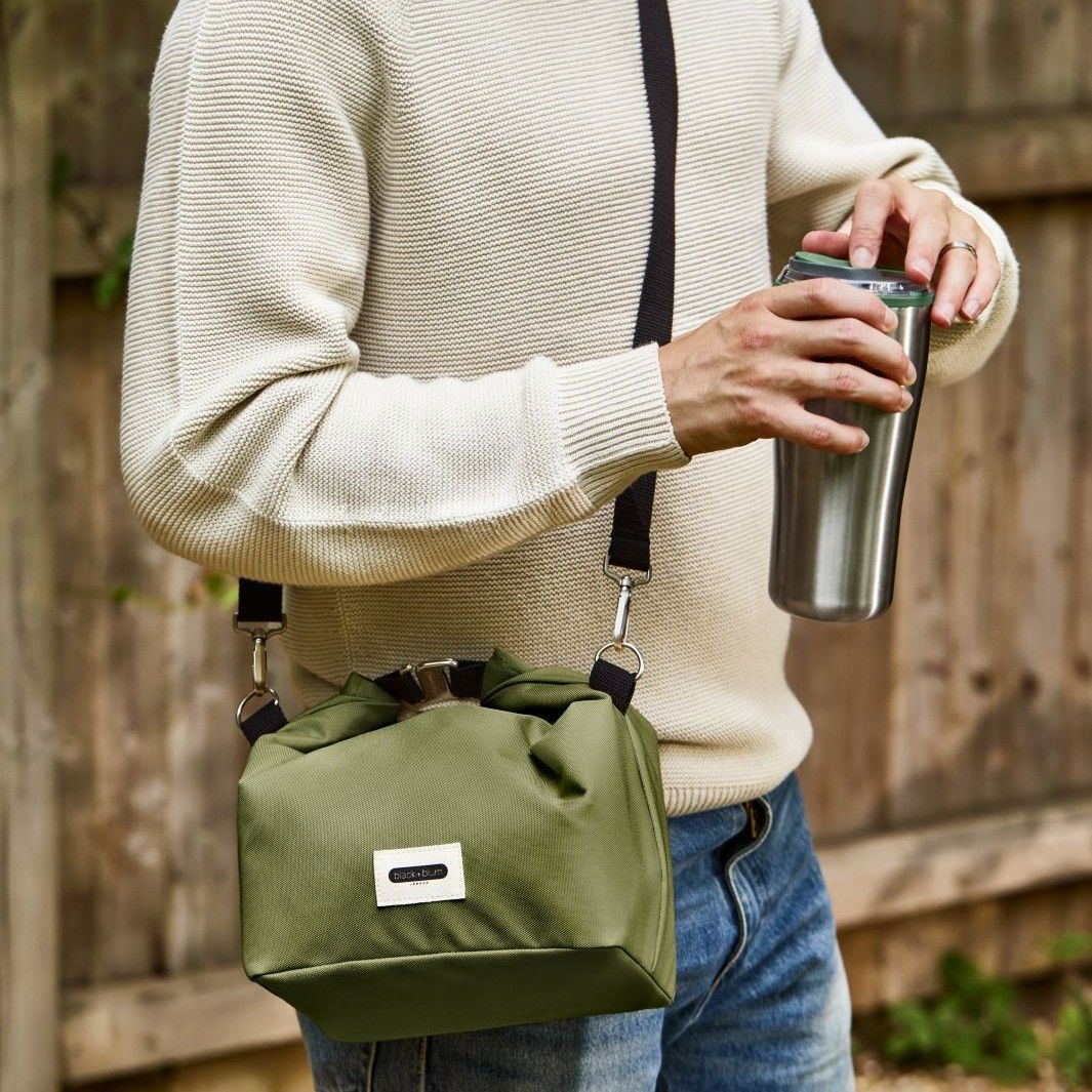 Black+Blum eco-friendly insulated lunch bag packed for work
