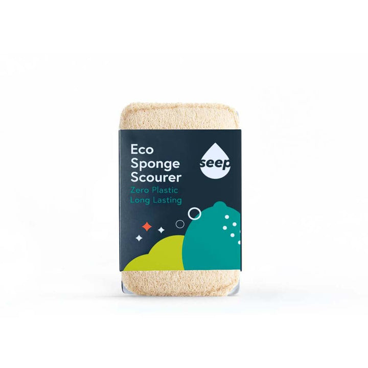 Compostable Sponge with Loofah Scourer - Green Tulip