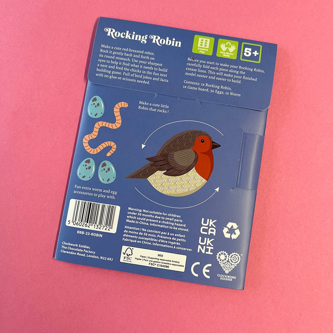 Red Robin Rocking Clockwork Soldier | Create Your Own Rocking Robin | Craft Kit – Green Tulip