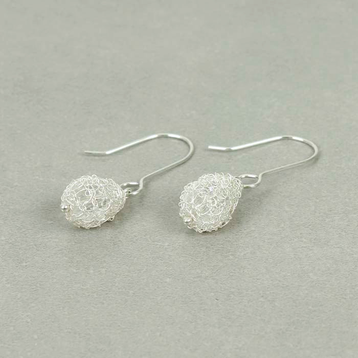 Cristabel Crocheted Pear Drop Earrings