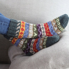 Elveden Stripe Knitted Sofa Socks - Shoe Size 4-8