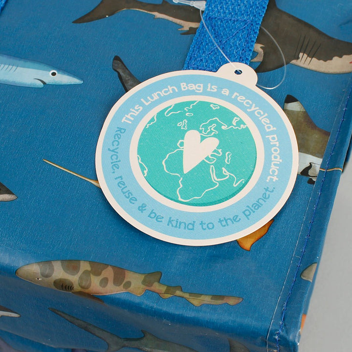 Foil Insulated Lunch Bag - Sharks - Green Tulip