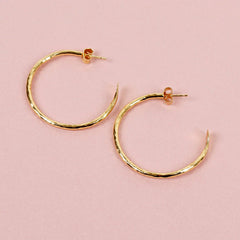 Gold Plated Hoop Earrings - Large