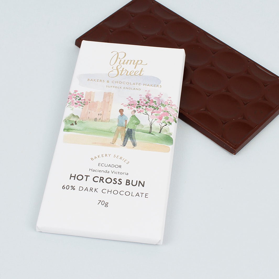 Hot Cross Bun 60% Dark Chocolate Bar - Green Tulip