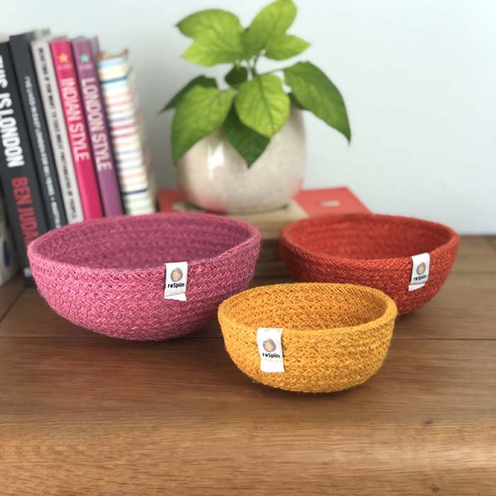 Jute Mini Bowl Set Fire