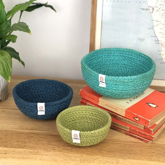 Jute Mini Bowl Set Ocean