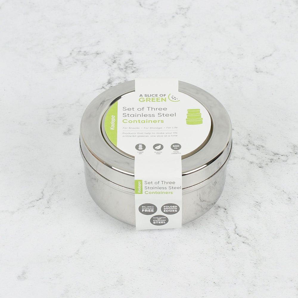 Kadapa – Set of Three Containers - Green Tulip