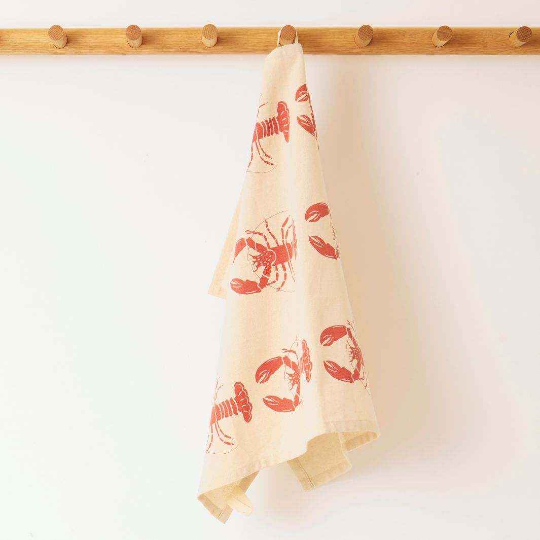 Organic Tea Towel | Red Lobster