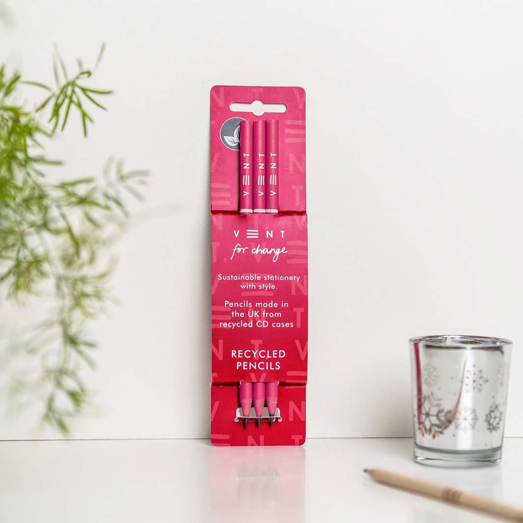 'Make a Mark' Recycled Pencils - Pack of 3 - Green Tulip