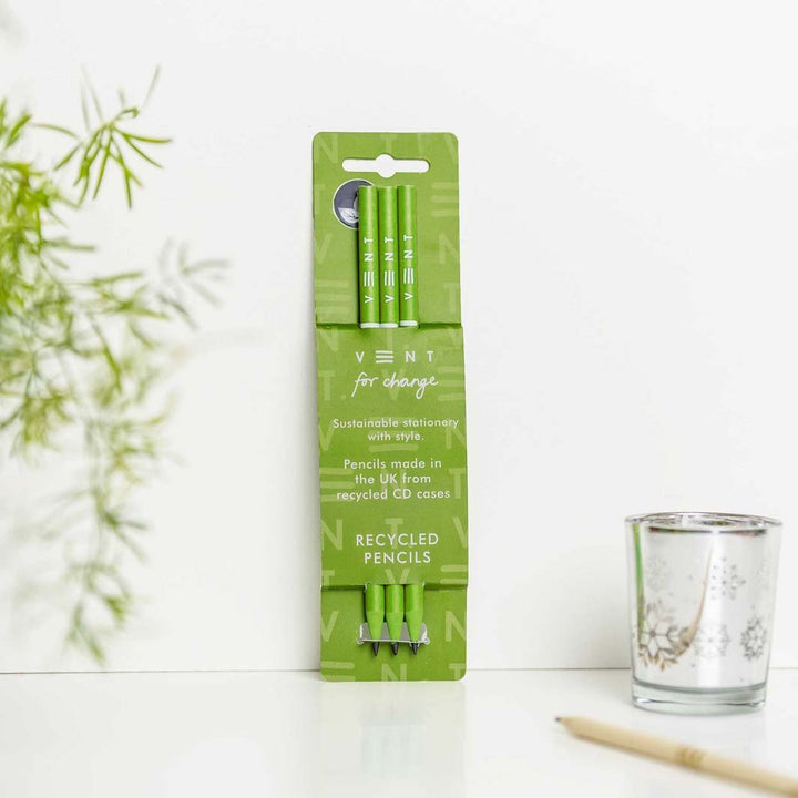 'Make a Mark' Recycled Pencils - Pack of 3 - Green Tulip