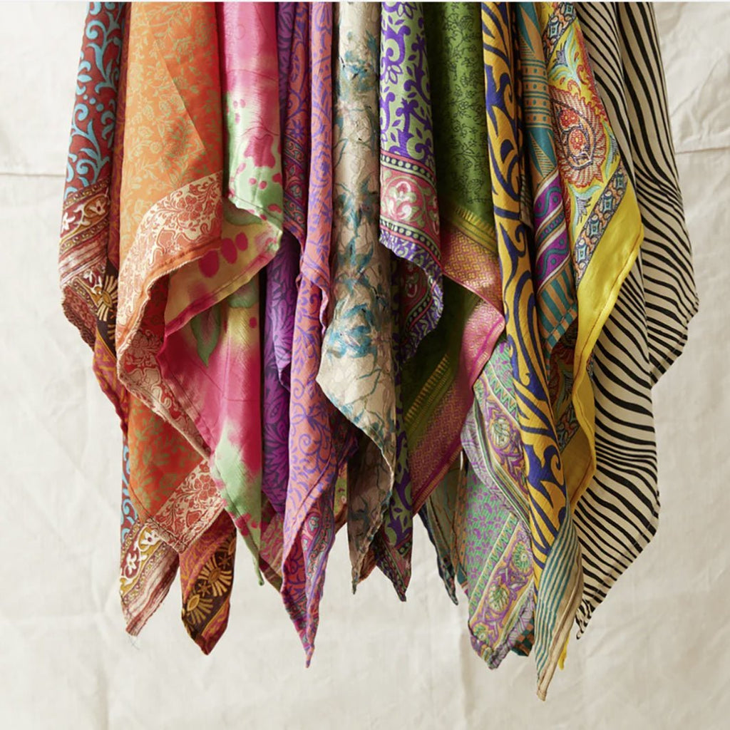 Mohini Upcycled Sari Fabric Square Head Neck Scarf