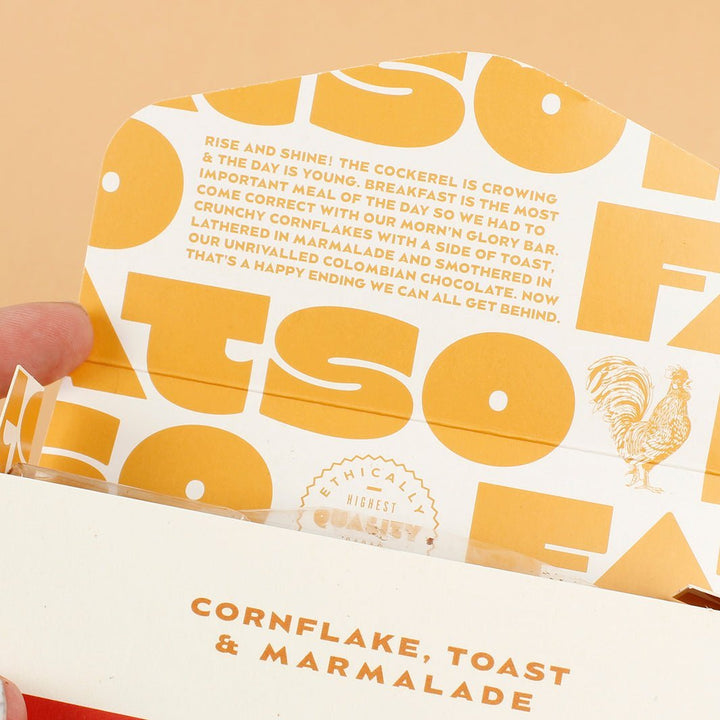 Morn'n Glory 60% Dark Chocolate Bar - Cornflake, Toast & Marmalade - Green Tulip