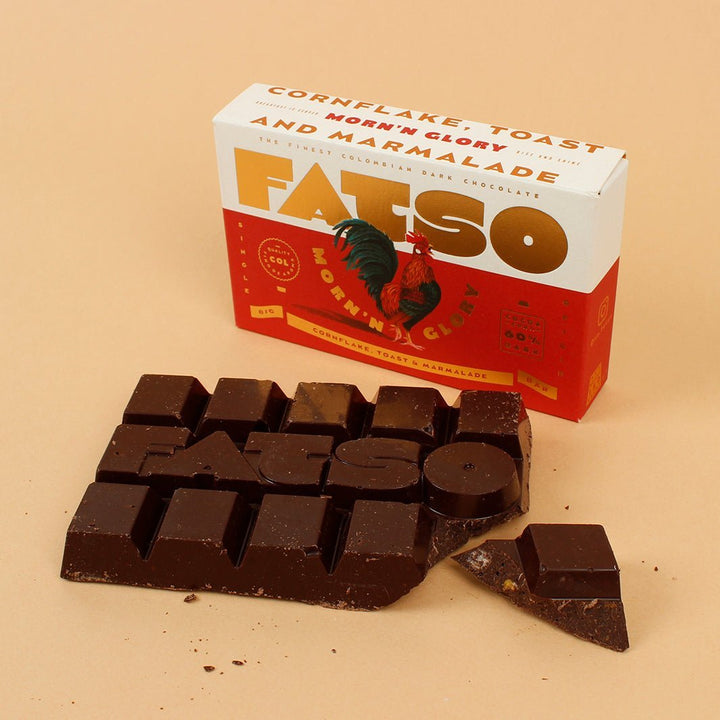 Morn'n Glory 60% Dark Chocolate Bar - Cornflake, Toast & Marmalade - Green Tulip