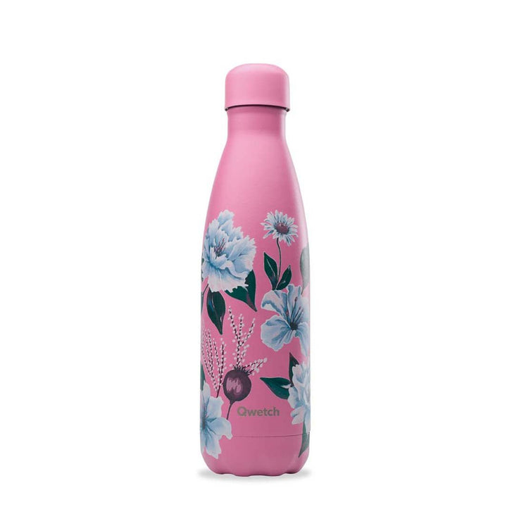 *NQP* 500ml Insulated Stainless Steel Bottle - The Bouquet Collection - Bouquet Hibiscus - Green Tulip