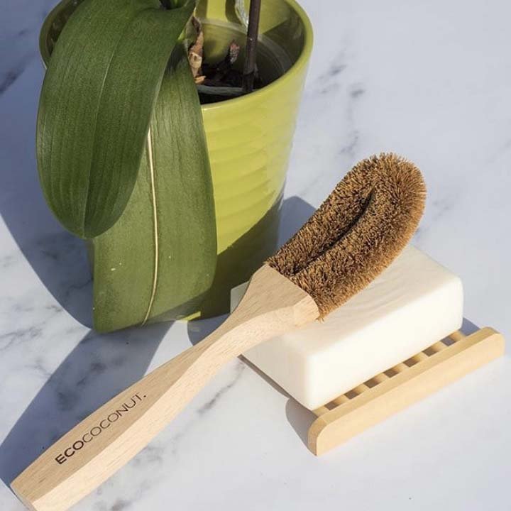*NQP* Coconut Fibre Kitchen Dish Brush - Green Tulip