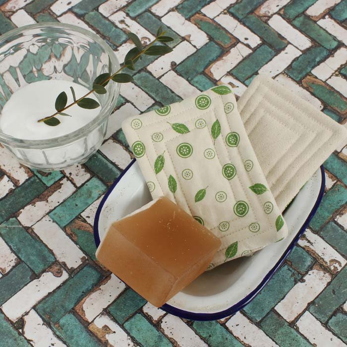 Organic Cotton 'Smooth' Unsponge - Mint Leaf - Pack of 2 - Green Tulip