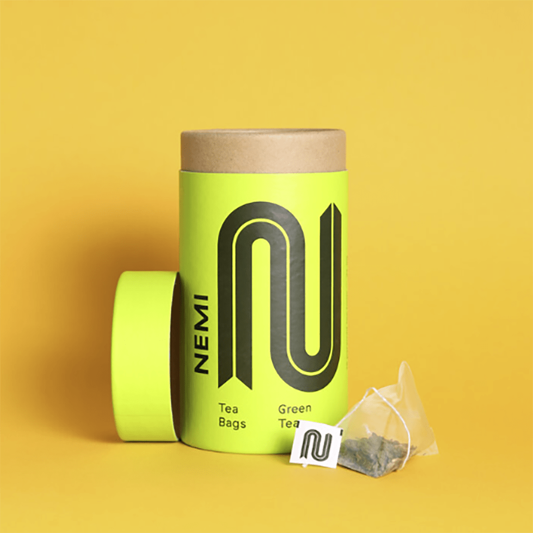 Organic Green Tea Pyramid Teabags - Tube of 15 - Green Tulip