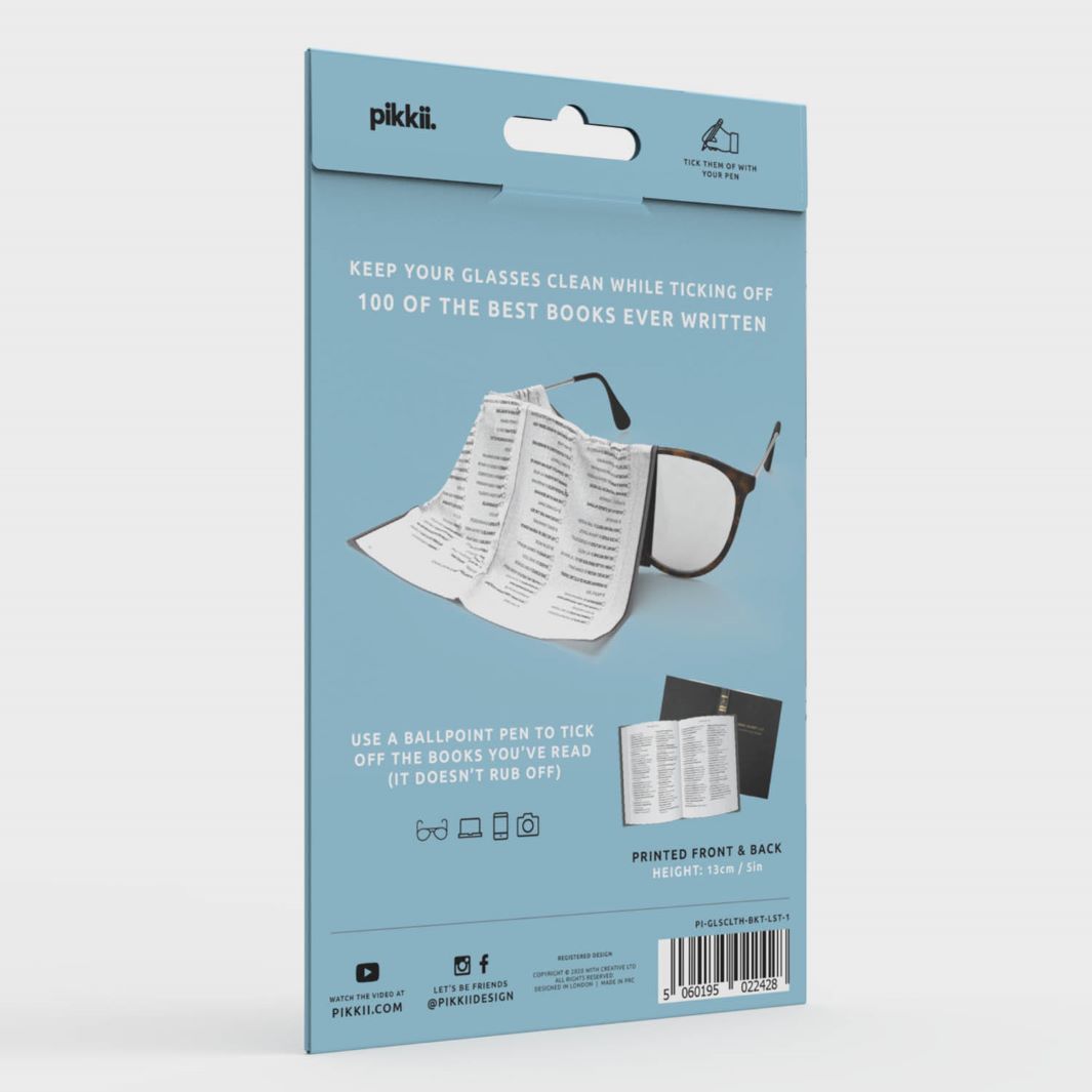 Book Bucket List Microfibre Glasses Cleaning Cloth