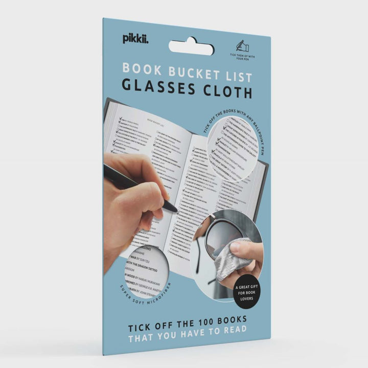 Book Bucket List Microfibre Glasses Cleaning Cloth