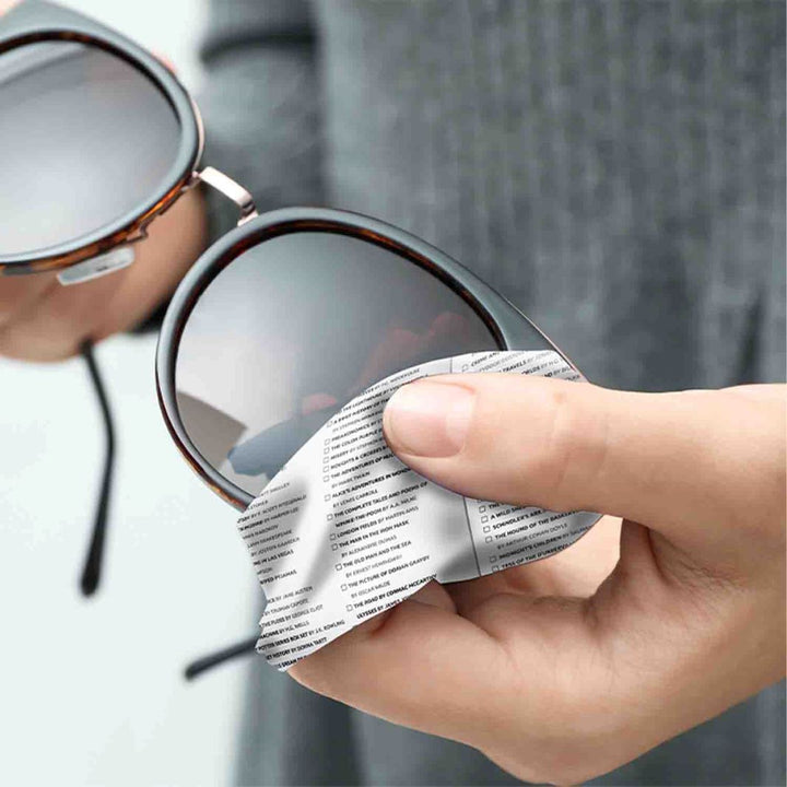 Book Bucket List Microfibre Glasses Cleaning Cloth