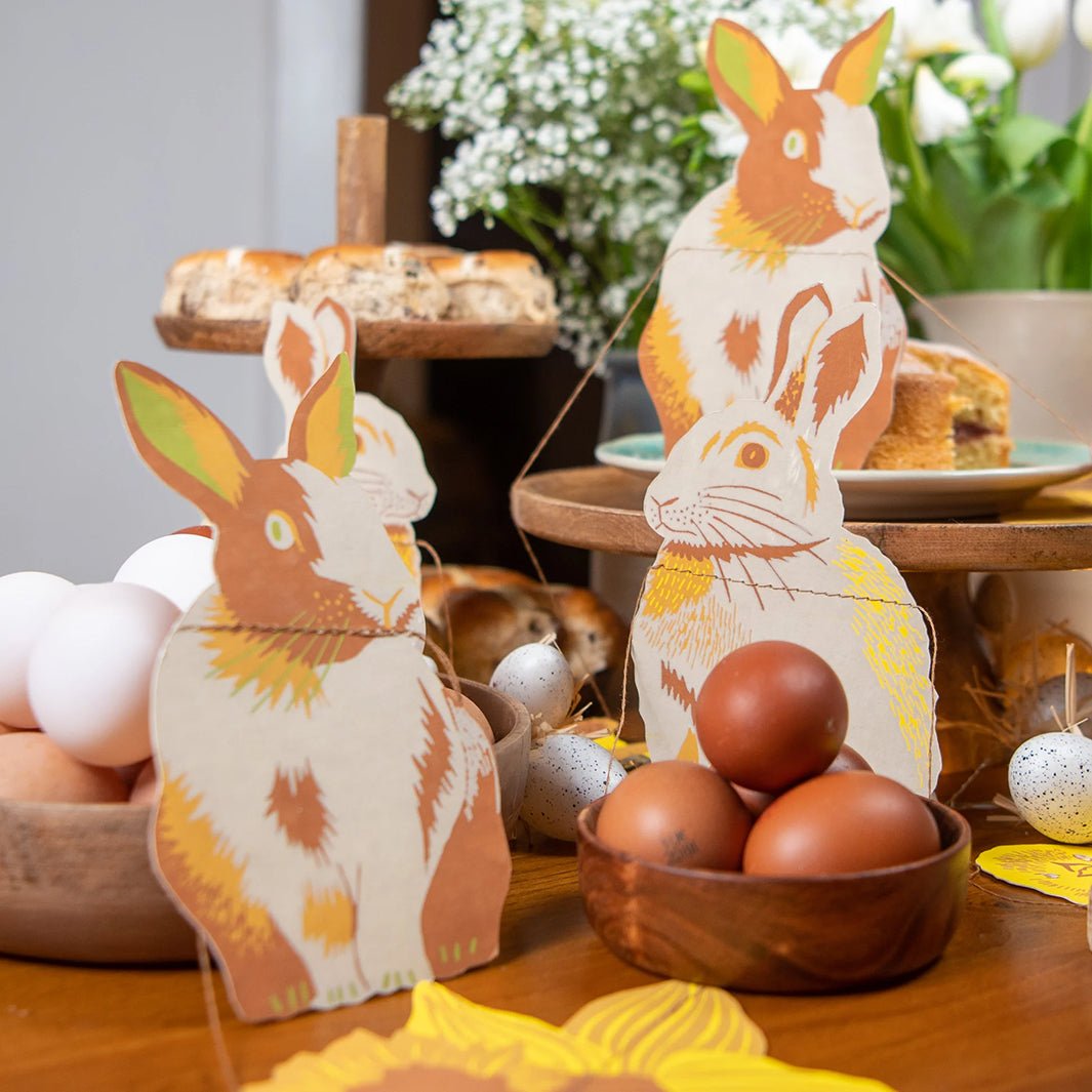 Rabbit & Chick Paper Garland - Green Tulip