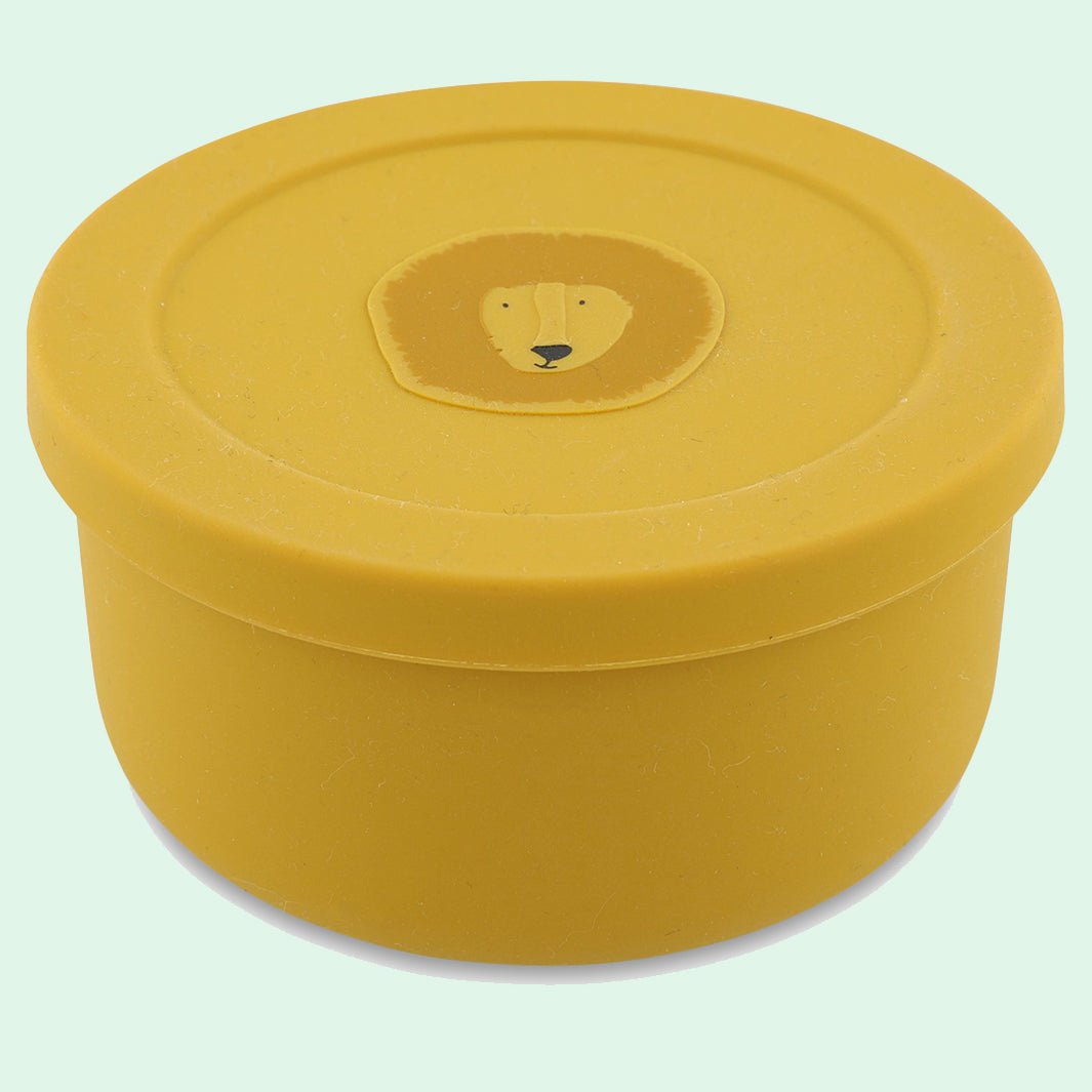 Silicone Snack Pot With Lid - Green Tulip