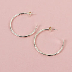 Silver Plated Hoop Earrings - Large