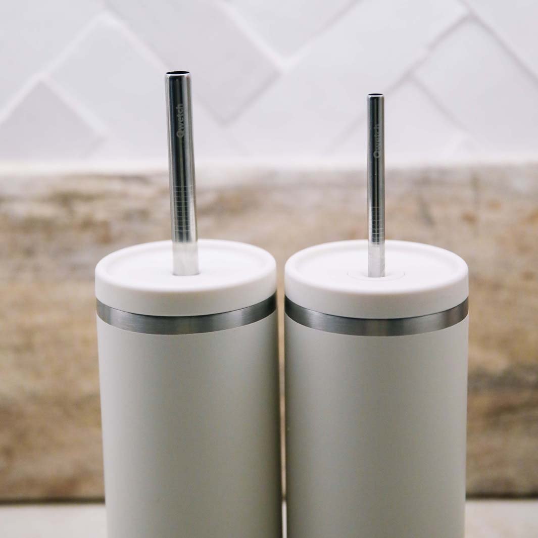 Stainless Steel Bubble Tea Straw For Qwetch Insulated Cold Cup - Green Tulip