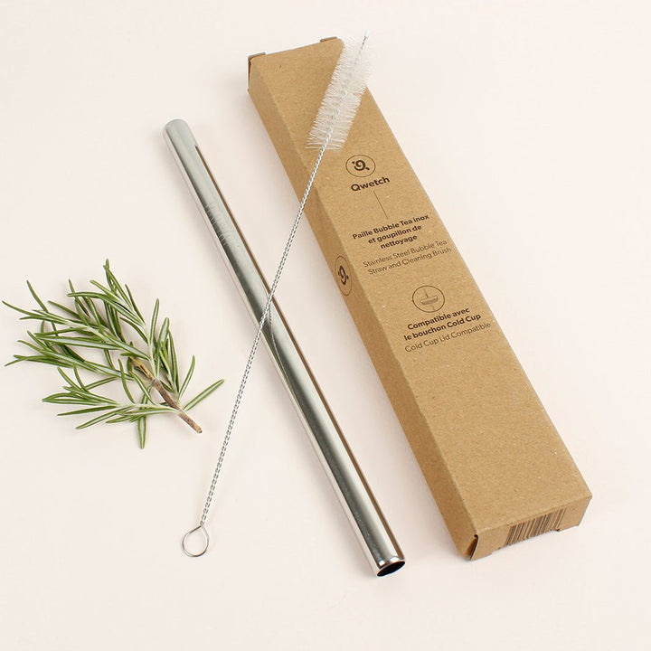 Stainless Steel Bubble Tea Straw For Qwetch Insulated Cold Cup - Green Tulip