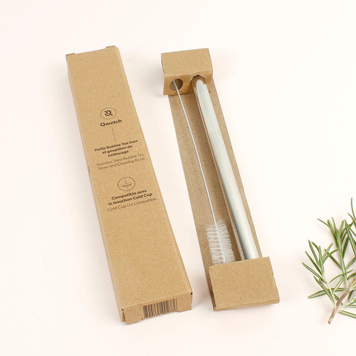 Stainless Steel Bubble Tea Straw For Qwetch Insulated Cold Cup - Green Tulip