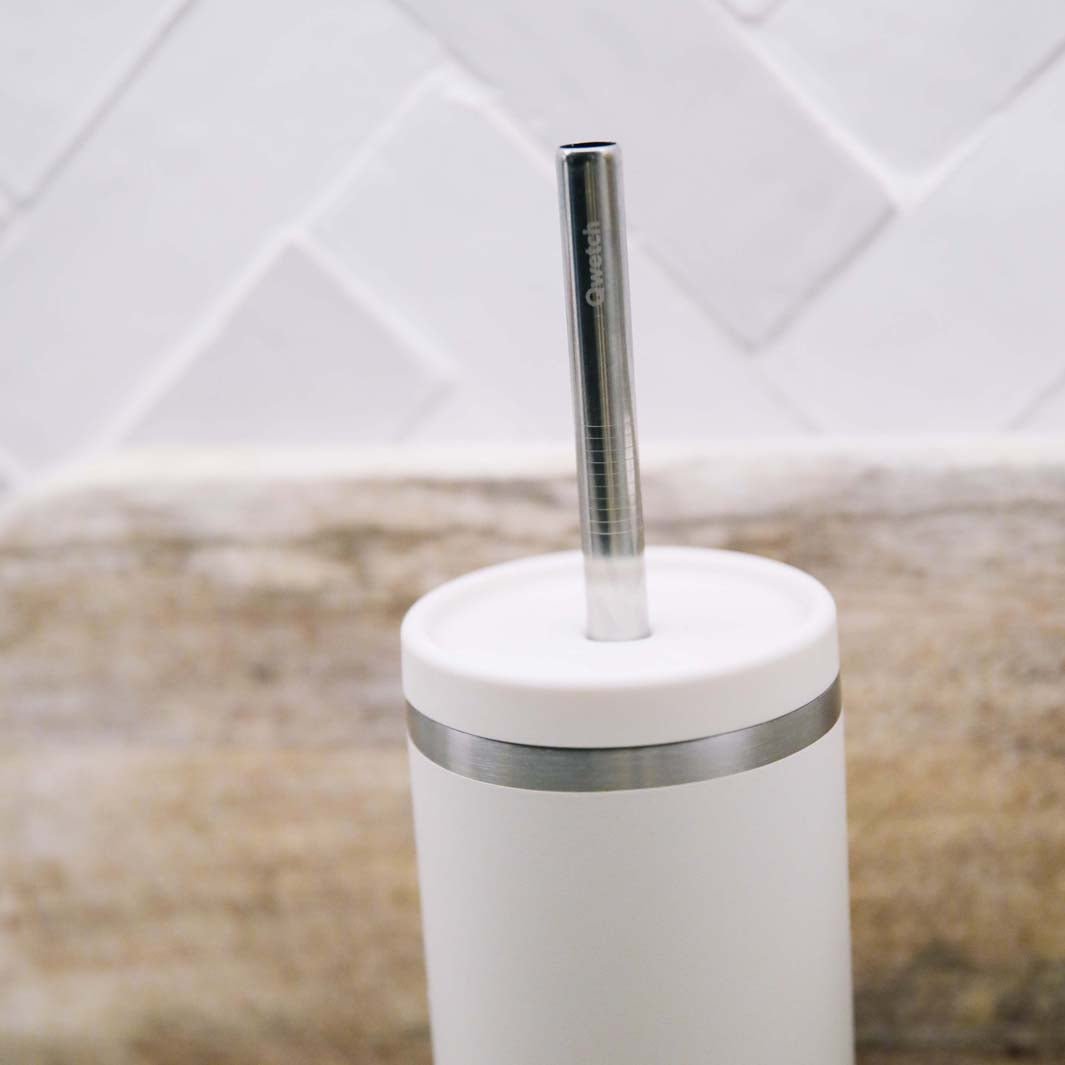 Stainless Steel Bubble Tea Straw For Qwetch Insulated Cold Cup - Green Tulip