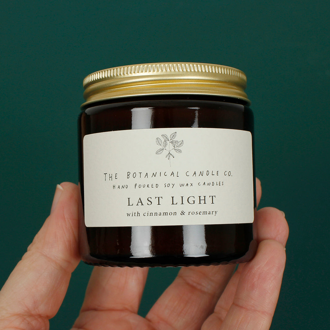 Amber Glass Jar Soy Wax Candle - Last Light
