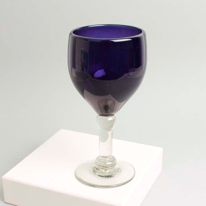 Chunky Recycled Wine Glass - Purple