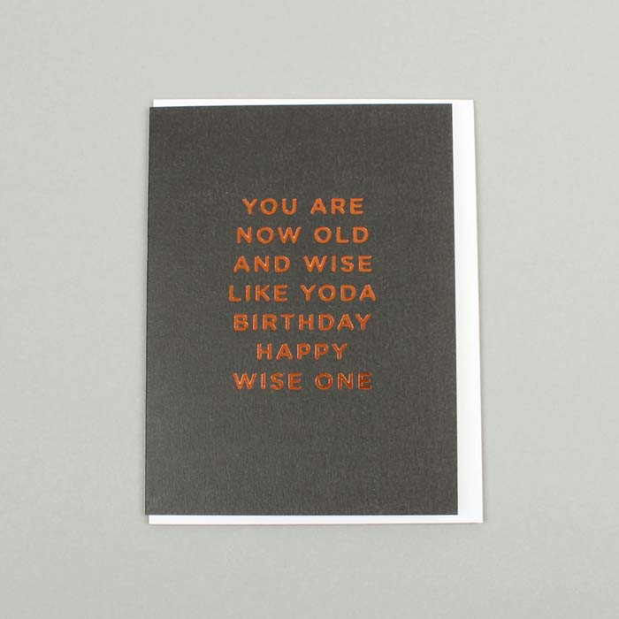 You Are Now Old and Wise Like Yoda Card