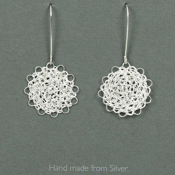 Marisol Crocheted Silver Earrings