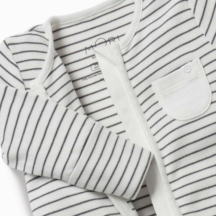 Zip-Up Sleepsuit - Grey Stripe