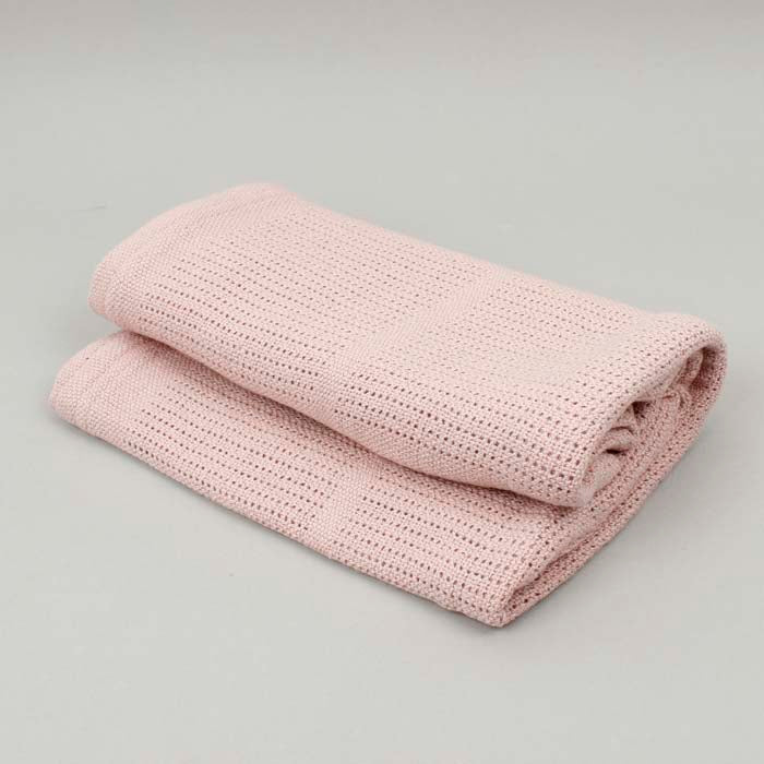 Bamboo & Cotton Cellular Blanket - Blush