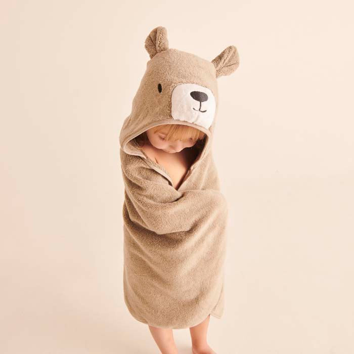 Organic Hooded Toddler Towel - Bear