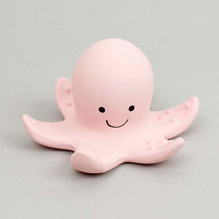 Octopus Organic Rubber Teether, Rattle & Bath Toy
