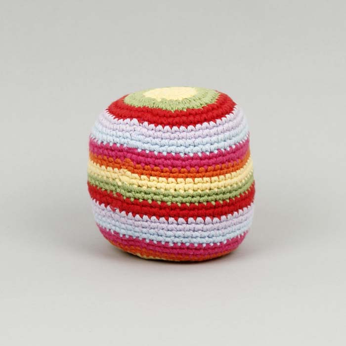 Crochet Ball Rattle - Multi Stripes